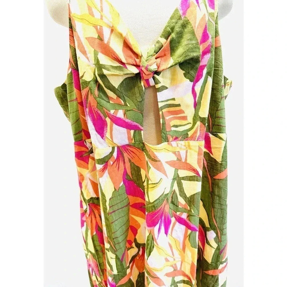 NWT REWIND Women Sleeveless Pullover V-Neck Smocked Back Keyhole Dress Size 3X - Picture 4 of 13